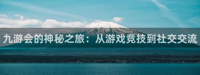 万事娱乐集团：九游会的神秘之旅：从游戏竞技到社交交流
